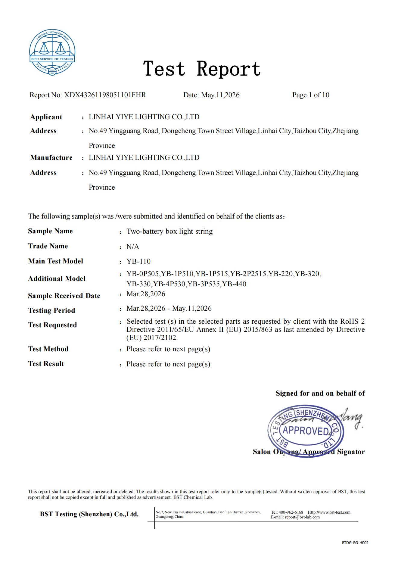 RoHS Test Report